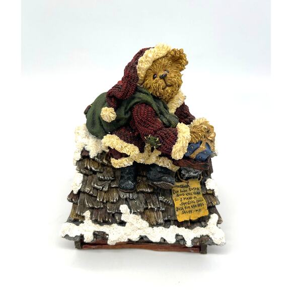 Boyds Bear Collection Klaus Jinglebear Music Box Up on the Roof Top Tested Works - Picture 2 of 10